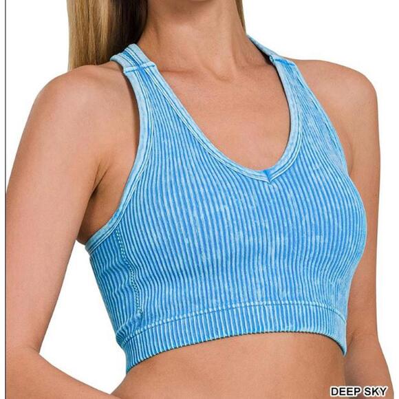 Zenana Outfitters Tops - #1356 Zenana NWOT Seamless Deep Sky Racerback Tank Top Bra Pad Sizes S/M & L/XL
